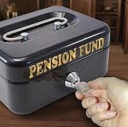 Money box with key labelled Pension Fund