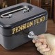 Money box with key labelled Pension Fund